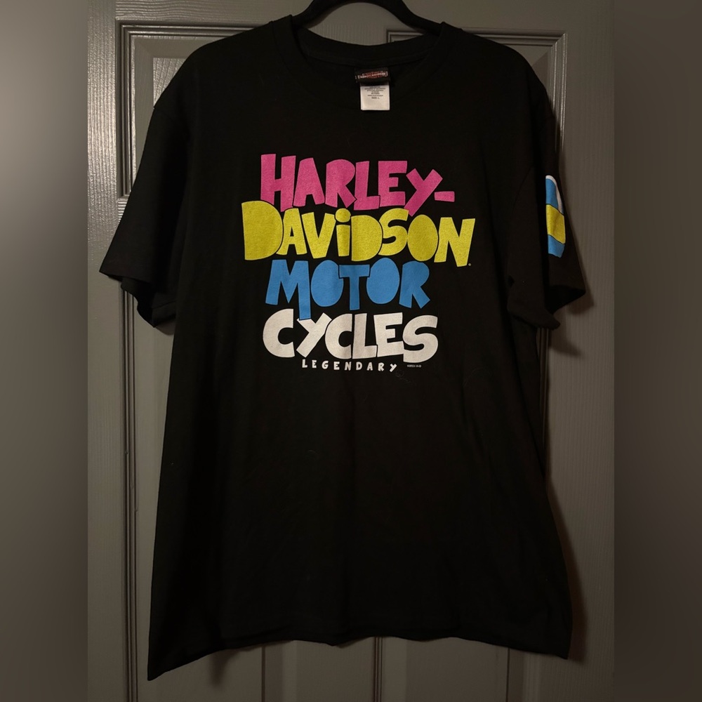 Harley-Davidson Black and Pink Short Sleeve Tees